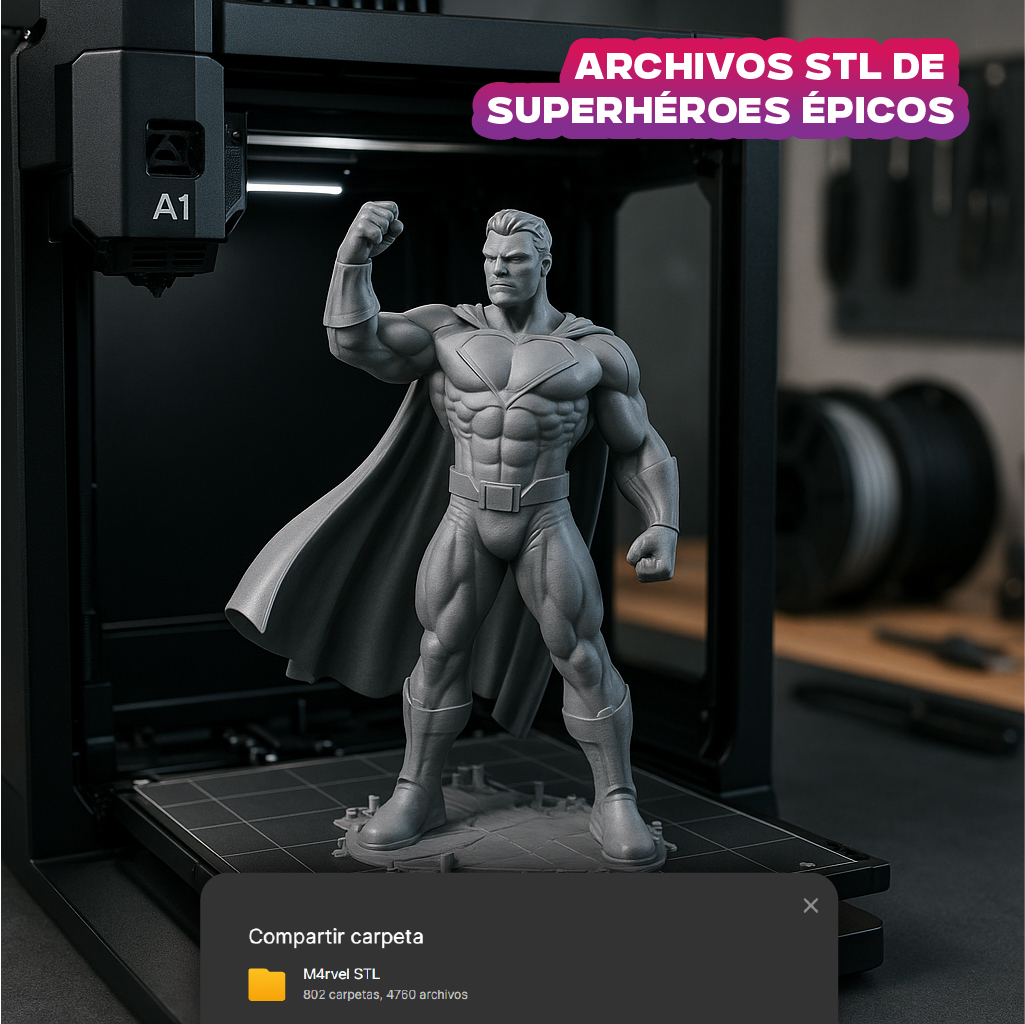 Mega Pack +100GB STL Superhéroes Estilo Comic – Archivos para Impresión 3D 3