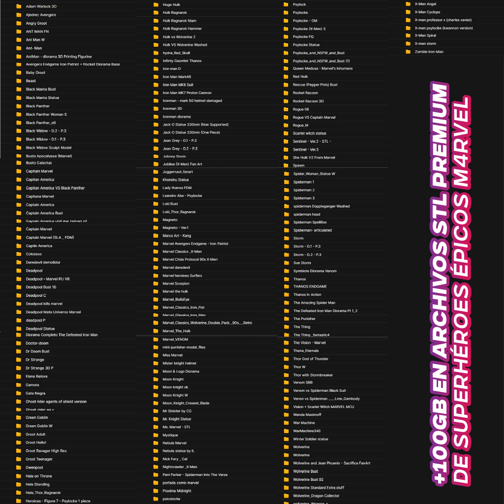 Mega Pack +100GB STL Superhéroes Estilo Comic – Archivos para Impresión 3D 4