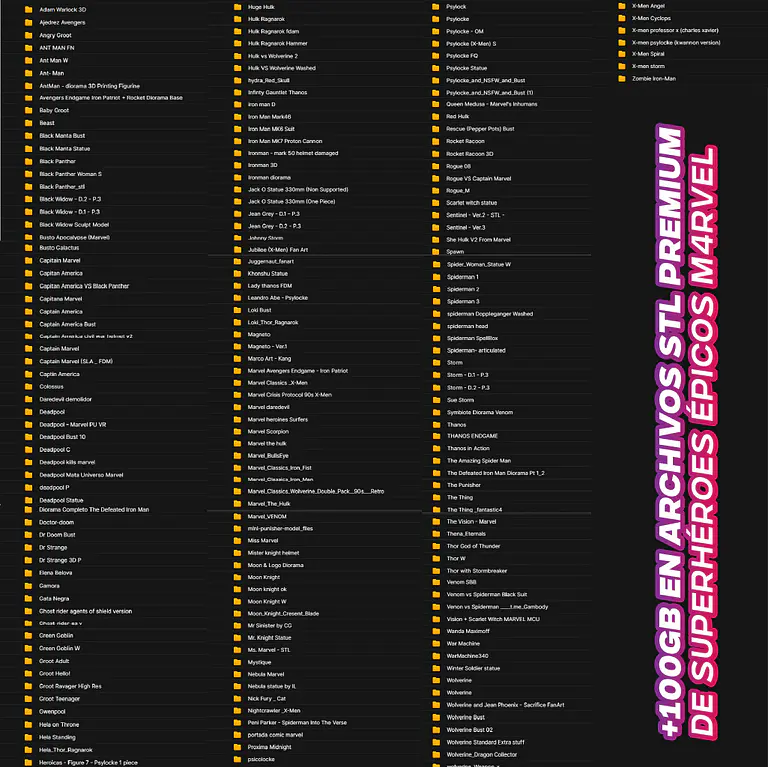 MegaPack +100GB STL Superhéroes inspirados en Marvel 5