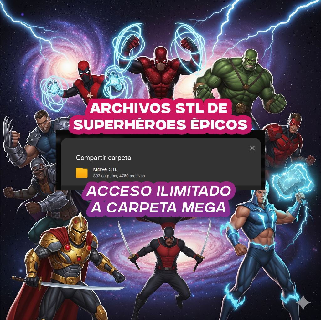Mega Pack +100GB STL Superhéroes Estilo Comic – Archivos para Impresión 3D 6