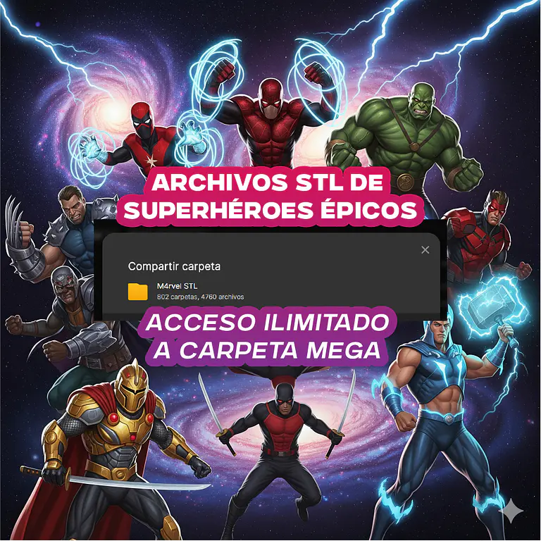 MegaPack +100GB STL Superhéroes inspirados en Marvel 7