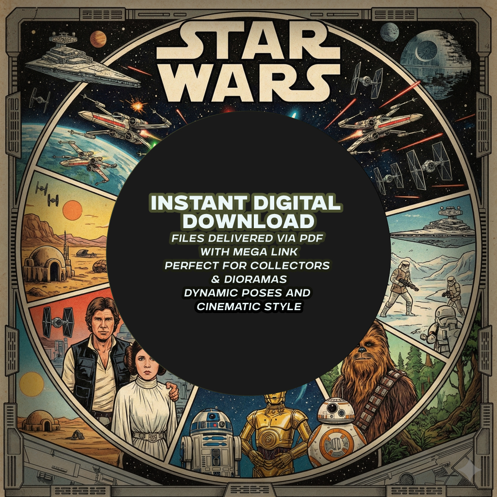 Mega Pack +100GB Archivos STL Sci-Fi Espacial – Figuras Estilo Guerra Galáctica para Impresión 3D 3