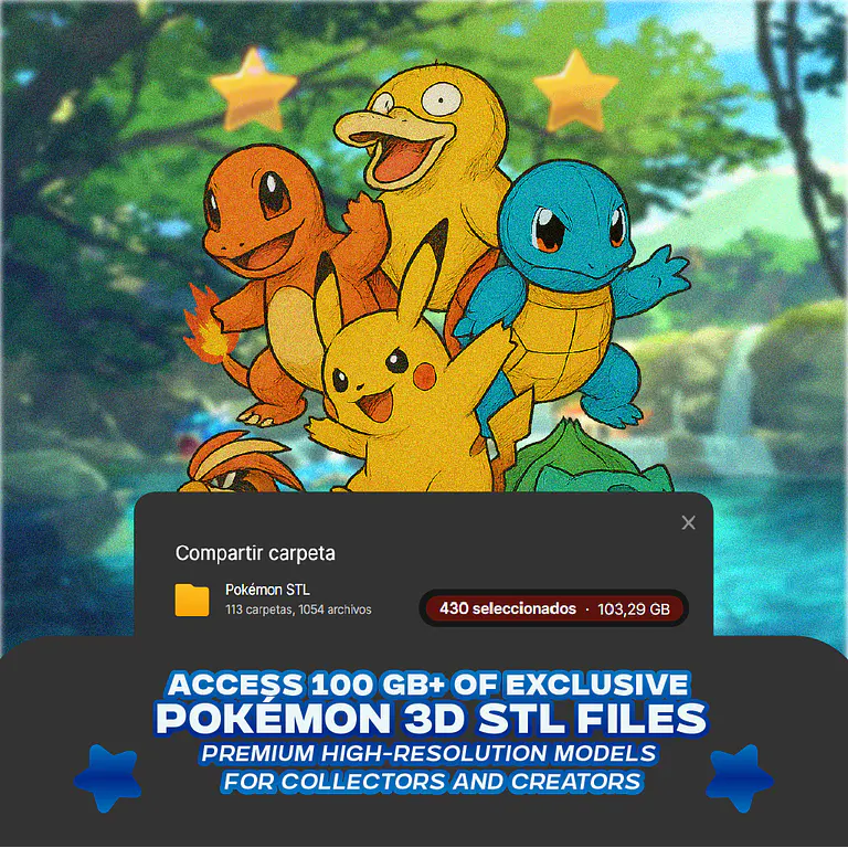 MegaPack +100GB STL inspirados en Pokémon 5
