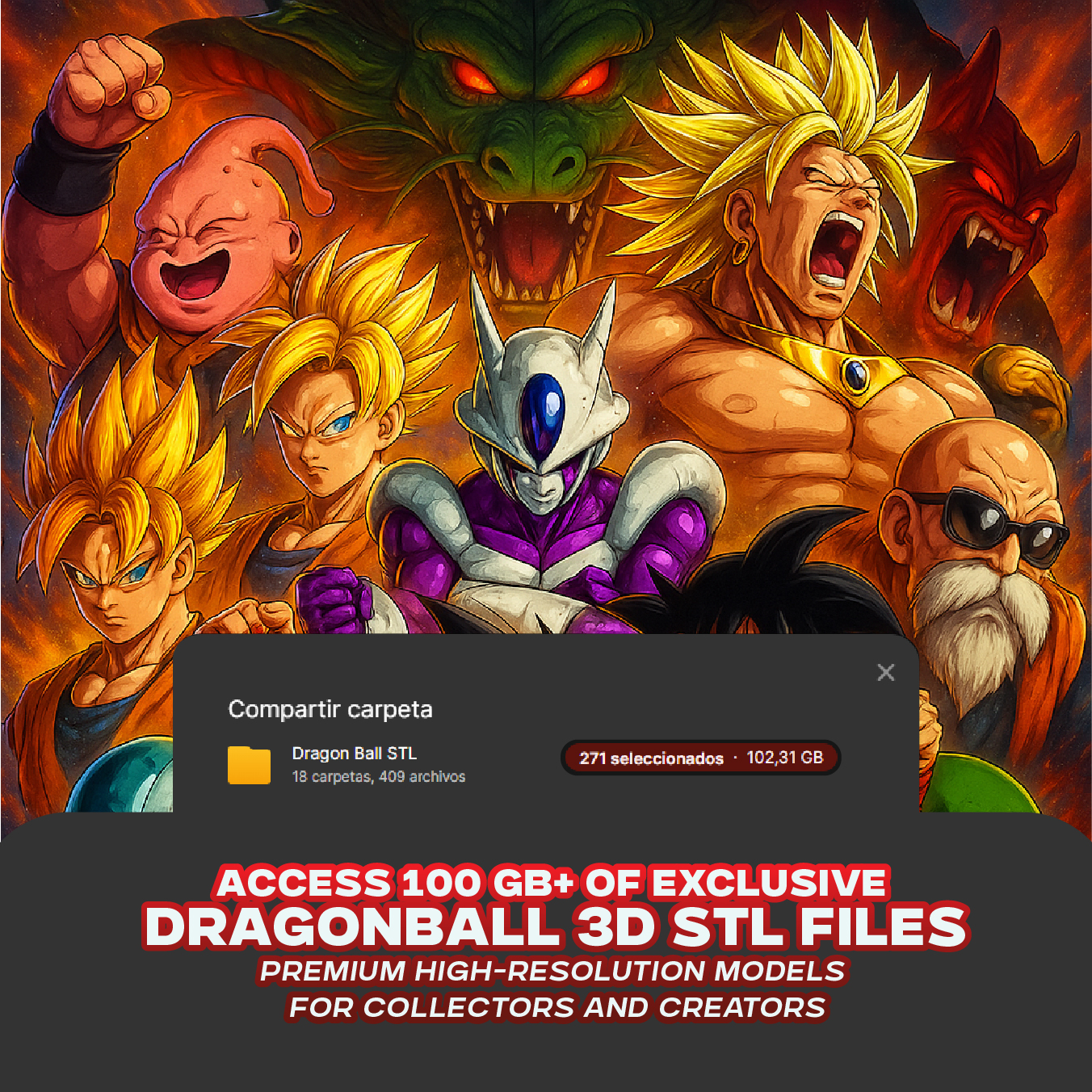 Mega Bundle +100GB STL Guerreros Anime y Luchadores Energéticos – Colección para Impresión 3D 2