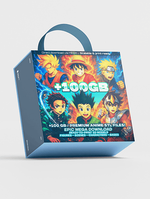 Mega Pack +300GB STL Anime – Mega Colección de Figuras para Impresión 3D