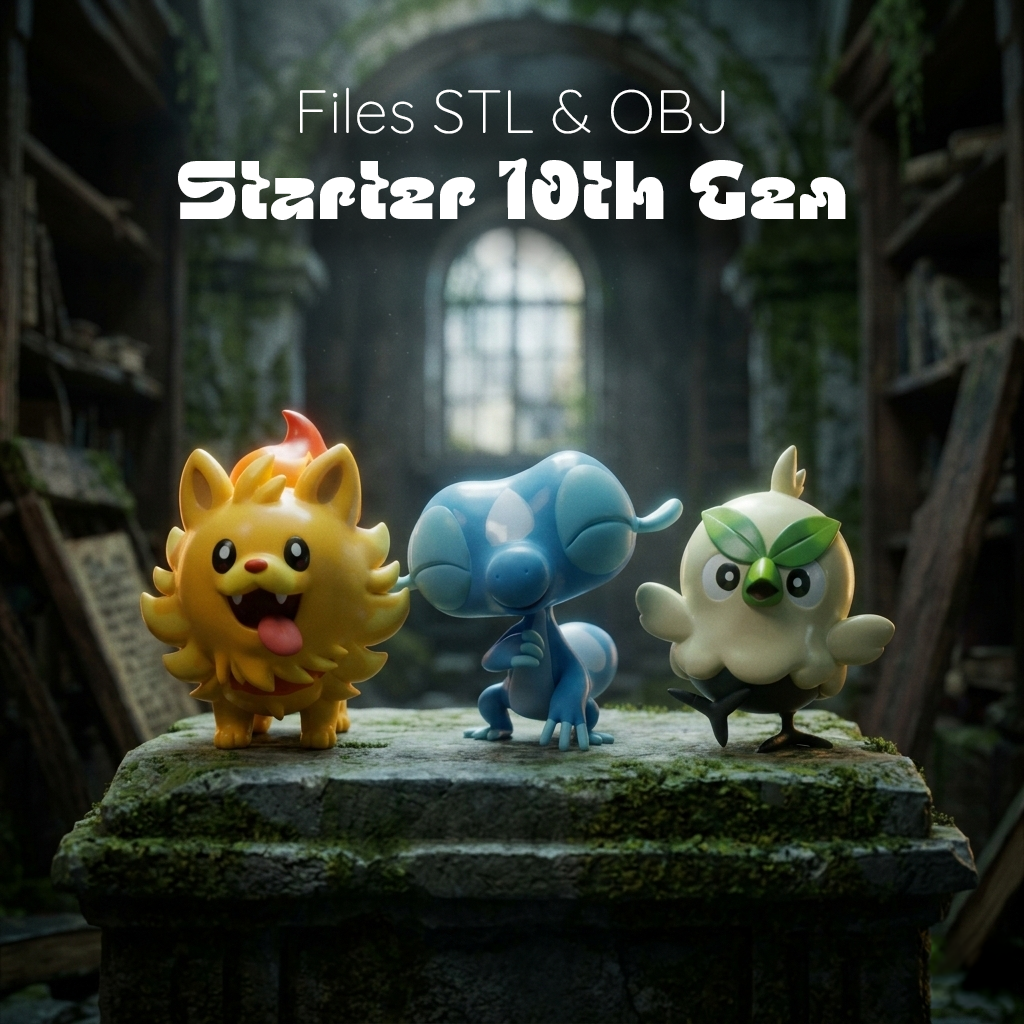 Iniciales 10° Generación - Pombon Browt Gecqua STL & OBJ - Descarga Digital 1