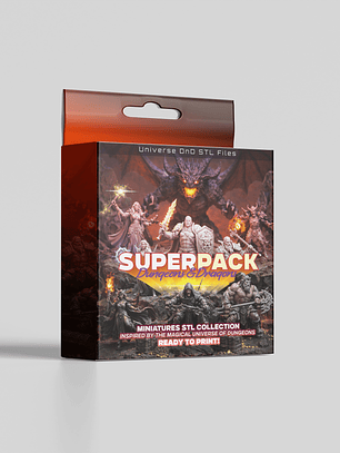 SuperPack Estilo D&D Archivos STL de Miniaturas y Tabletop Games para Impresión 3D
