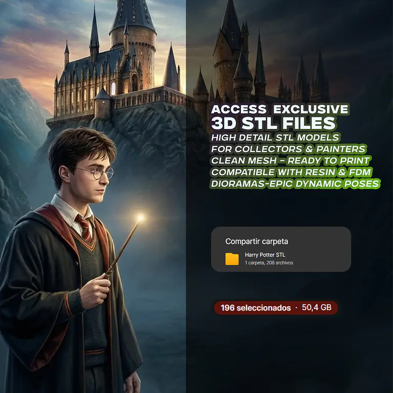 SuperPack inspirado en HarryPotter - Archivos STL para Impresión 3D 2