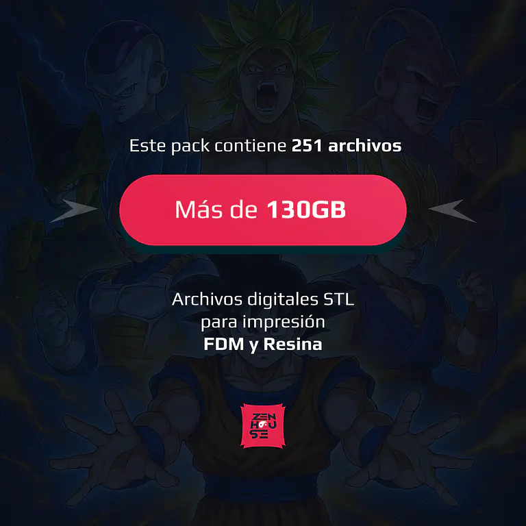 MegaPack +100GB STL inspirados en Dragon Ball 3
