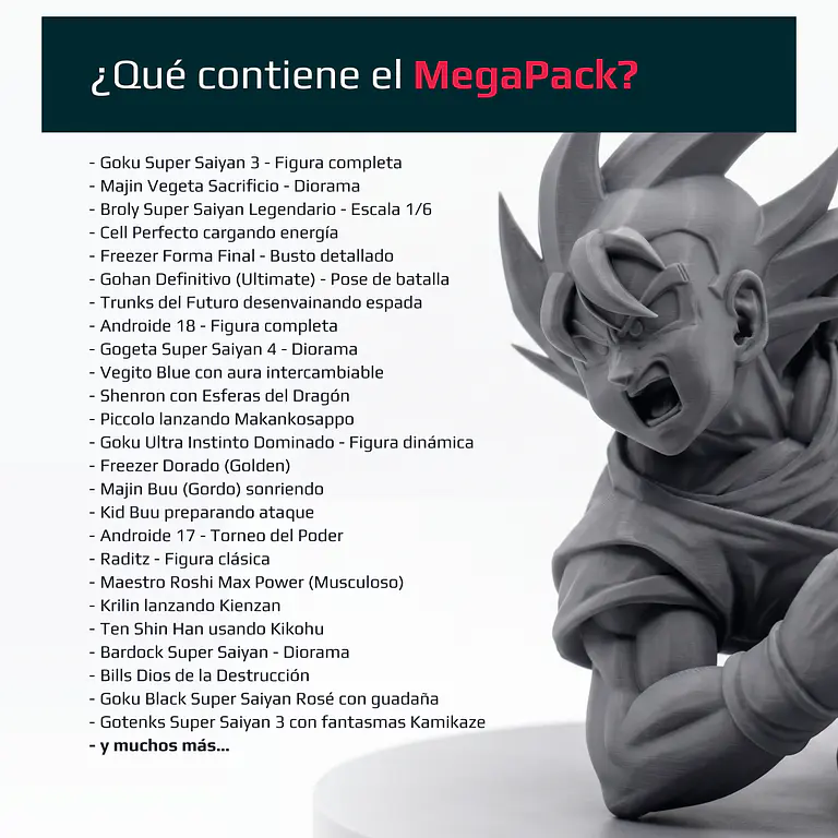 MegaPack +100GB STL inspirados en Dragon Ball 2