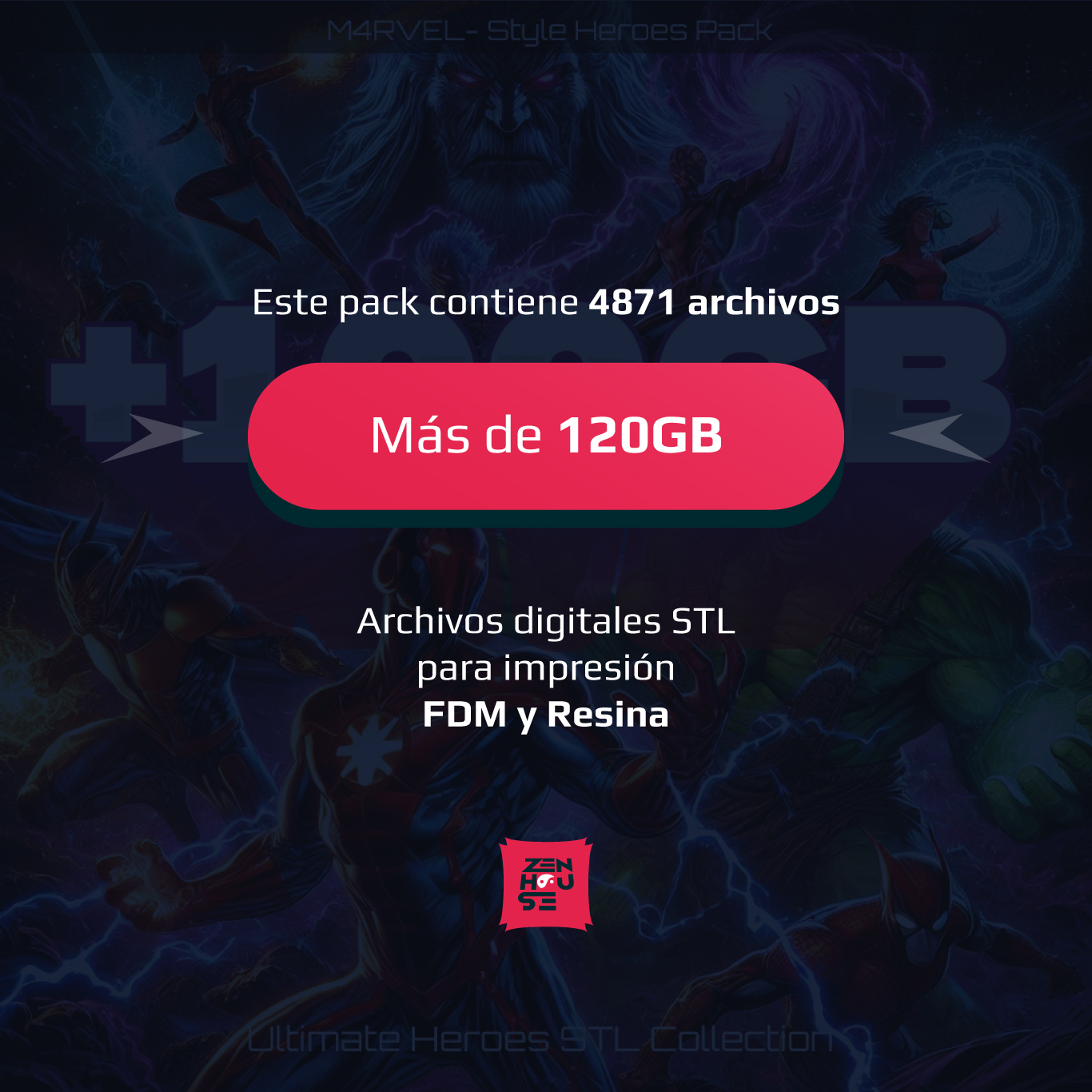 MegaPack +100GB STL Superhéroes Mrvl 3