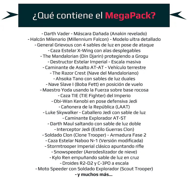 MegaPack +100GB STL inspirados en Star Wars 2