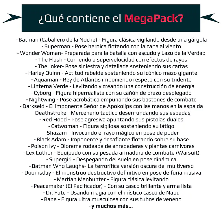 MegaPack +300GB STL inspirados en DC comics 2