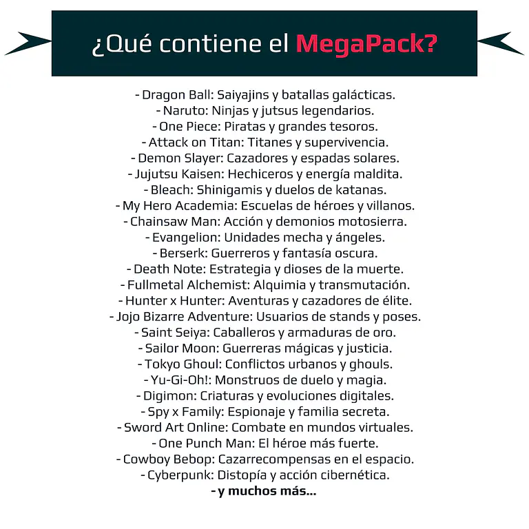 MegaPack +300GB STL inspirados en Anime 2
