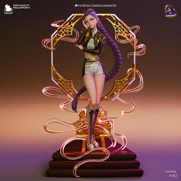 Figura de HUNTRIX - Rumi, Mira y Zoey - Estatua Anime Kpop Demon Hunters - Pintada a mano 4