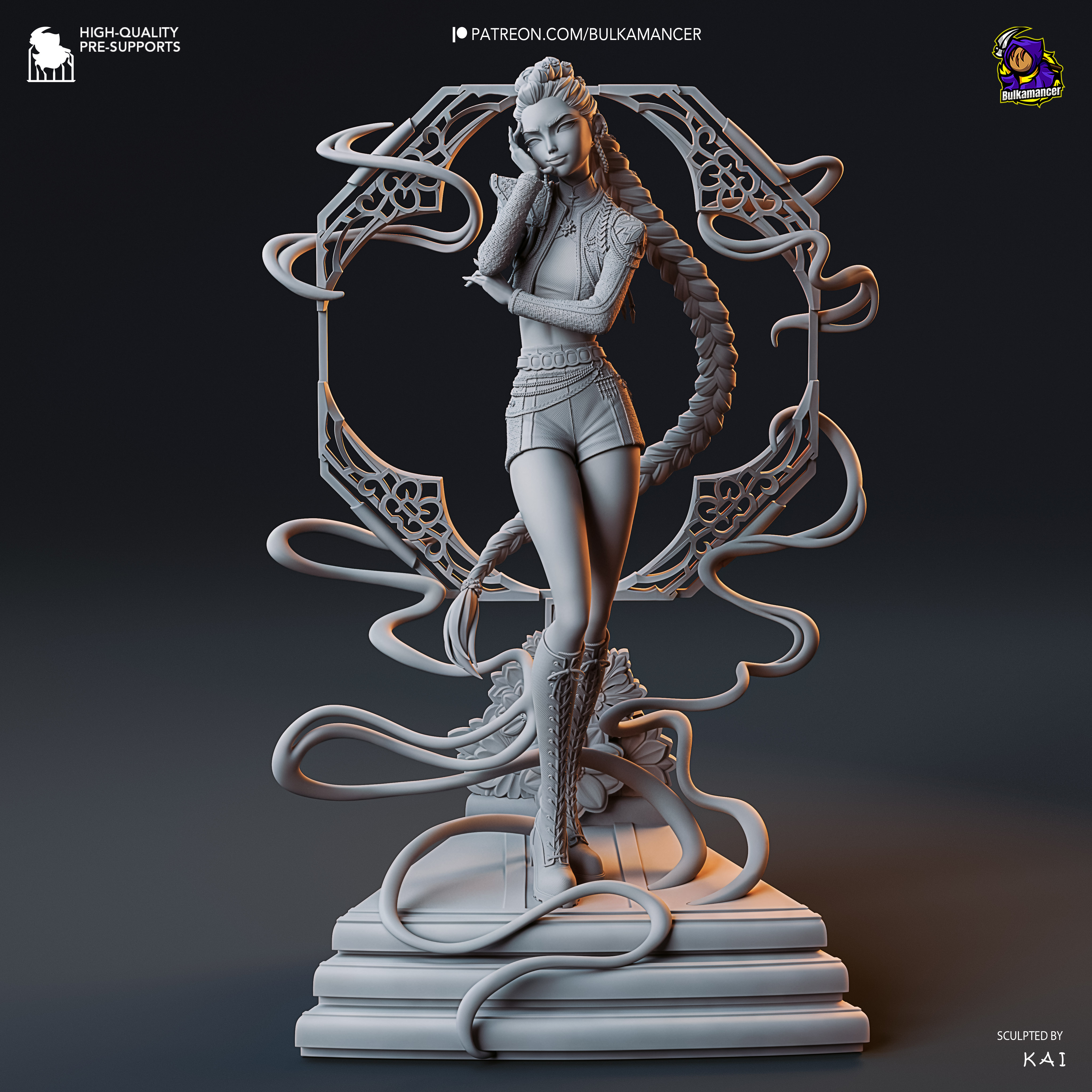 Figura de HUNTRIX - Rumi, Mira y Zoey - Estatua Anime Kpop Demon Hunters - Pintada a mano 5