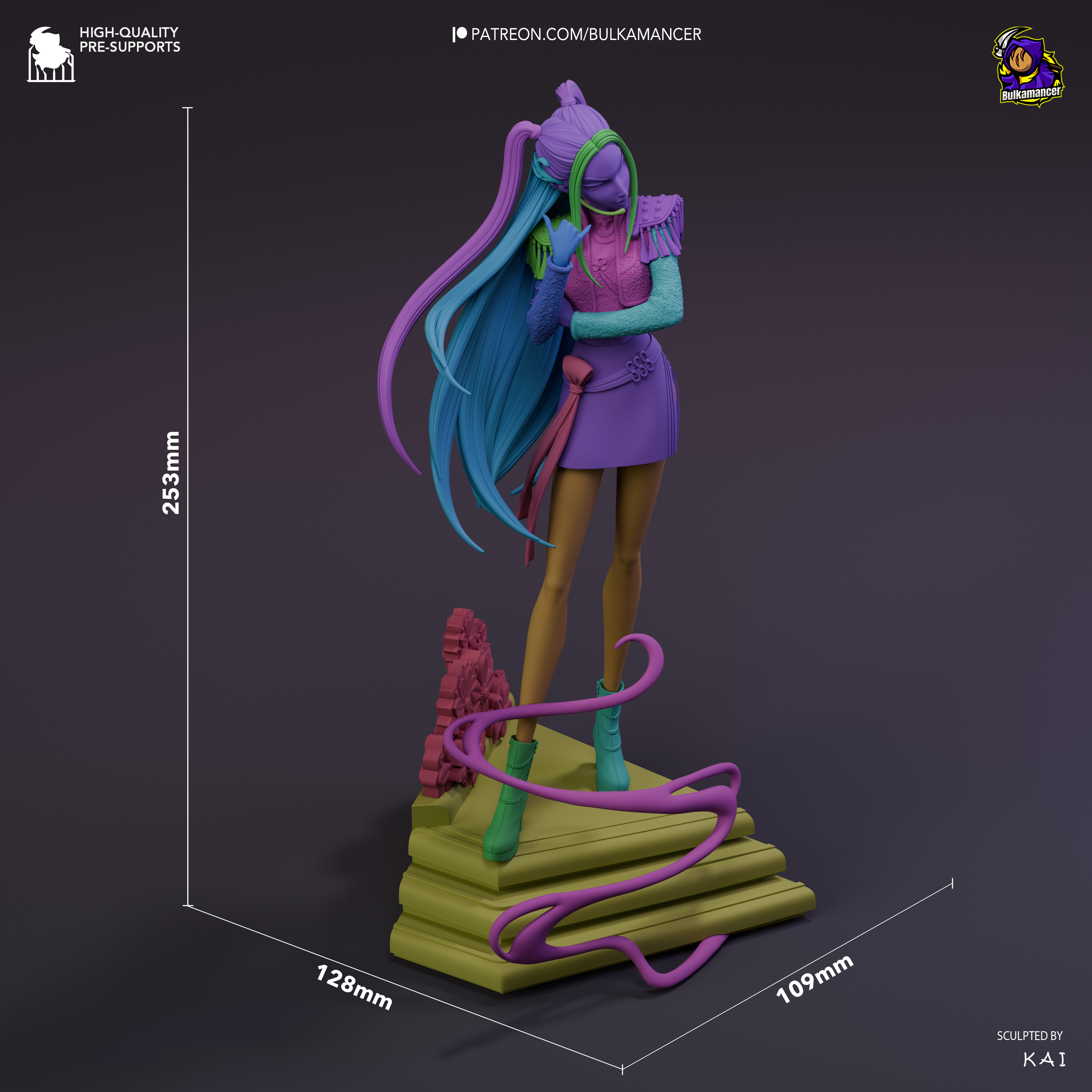 Figura de HUNTRIX - Rumi, Mira y Zoey - Estatua Anime Kpop Demon Hunters - Pintada a mano 9