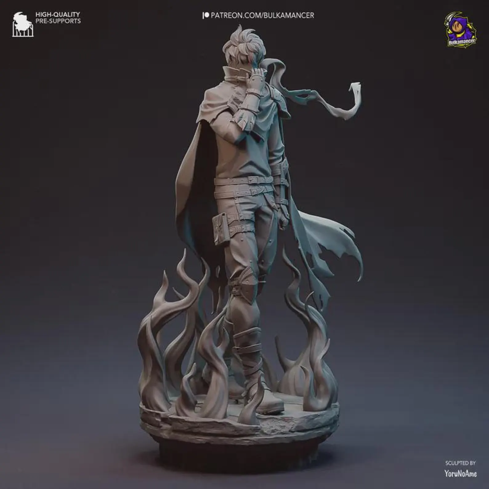 Figura Sung Jin-Woo | Solo Leveling impresión 3D anime | Pintada a mano 3