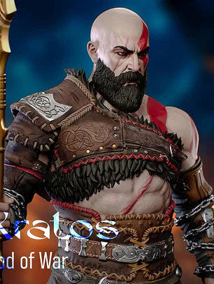 Figura Coleccionable Kratos con Lanza | Inspirado en God of War |  Pintado a mano