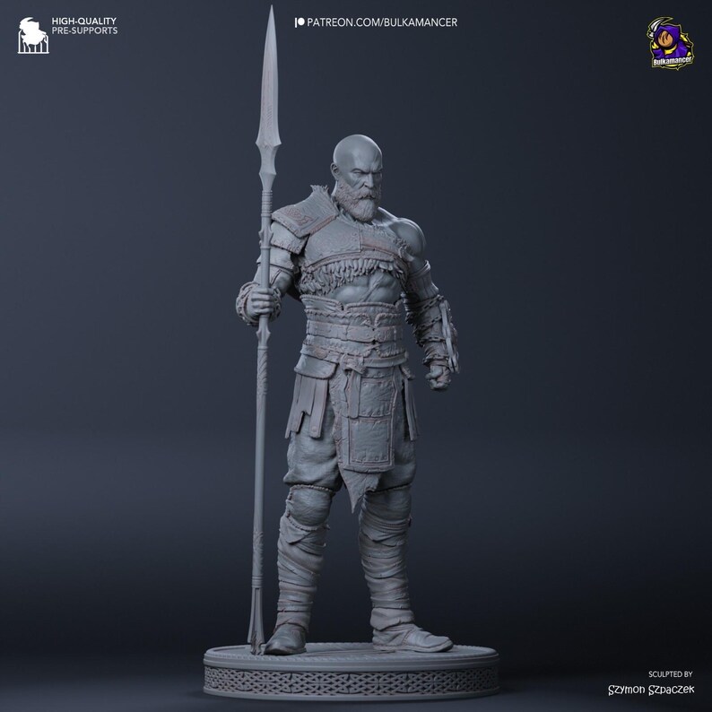 Figura Coleccionable Kratos con Lanza | Inspirado en God of War |  Pintado a mano 5
