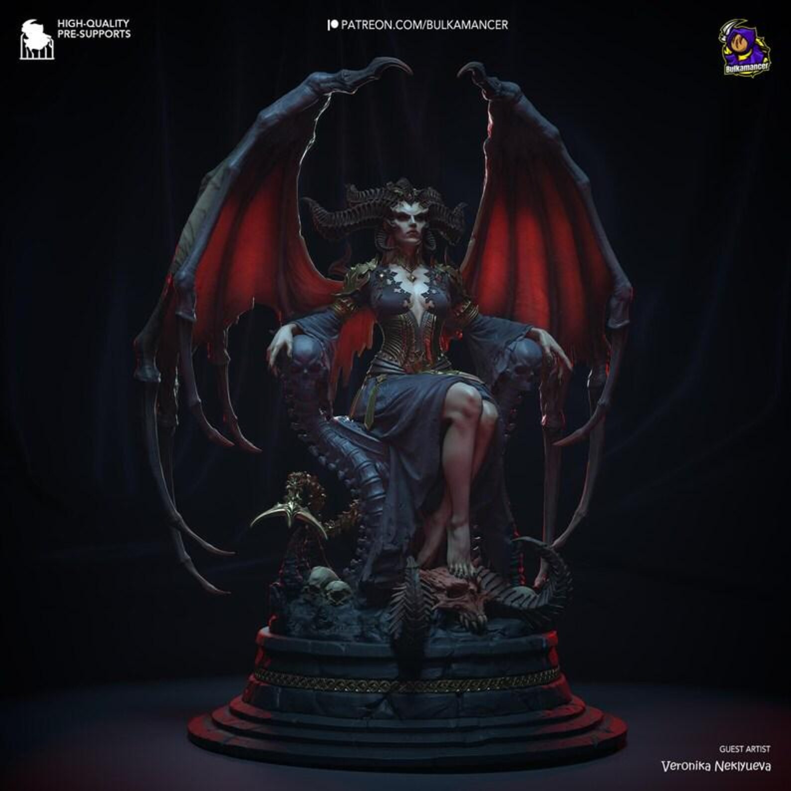 Figura Coleccionable Lilith en el Trono | inspirado en el videojuego Diablo IV | Pintado a mano 2
