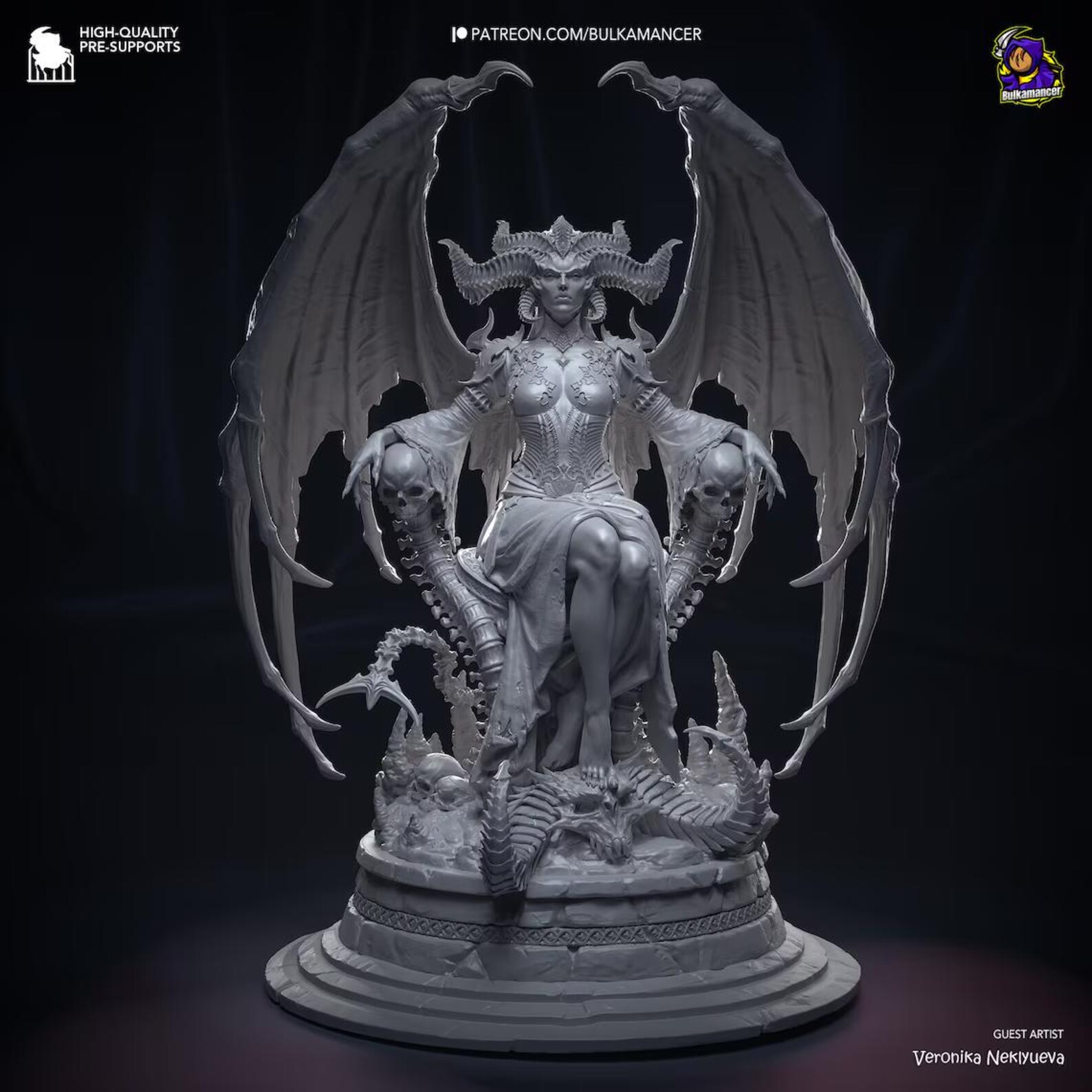 Figura Coleccionable Lilith en el Trono | inspirado en el videojuego Diablo IV | Pintado a mano 3