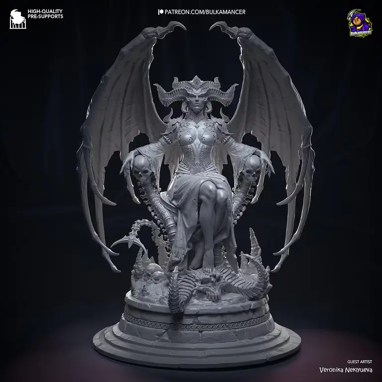 Figura Coleccionable Lilith en el Trono | inspirado en el videojuego Diablo IV | Pintado a mano 3