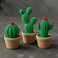 Set Cactus Decorativos x3 – Estilo Tejido - Miniatura 1