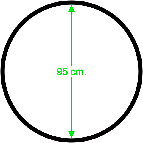 Lyra hoop. Diferentes medidas: 80, 85, 90, 95, 100 y 105 cm. Incluye eslinga de cuelgue de 20 cm. y mosquetón. (Desde: $ 55.000.-)