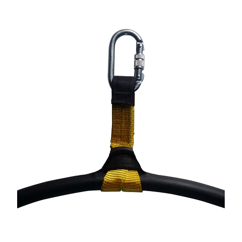 Lyra hoop. Diferentes medidas: 80, 85, 90, 95, 100 y 105 cm. Incluye eslinga de cuelgue de 20 cm. y mosquetón. (Desde: $ 55.000.-)
