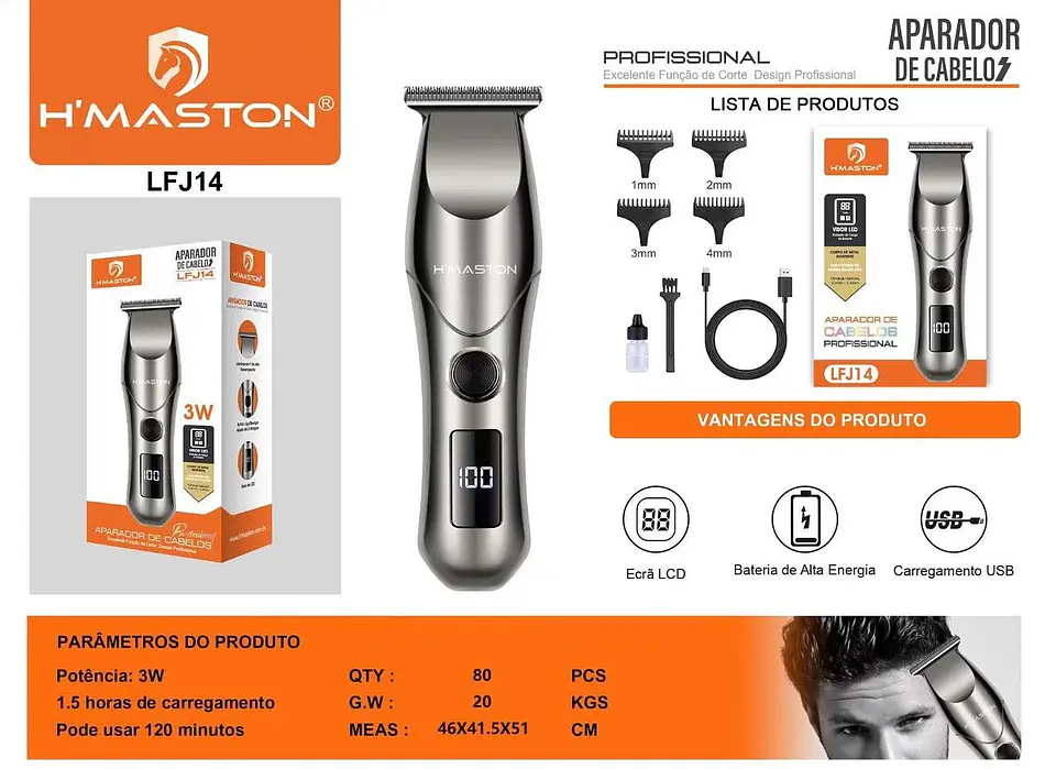  Maquina de cabello H'maston LFJ14 3