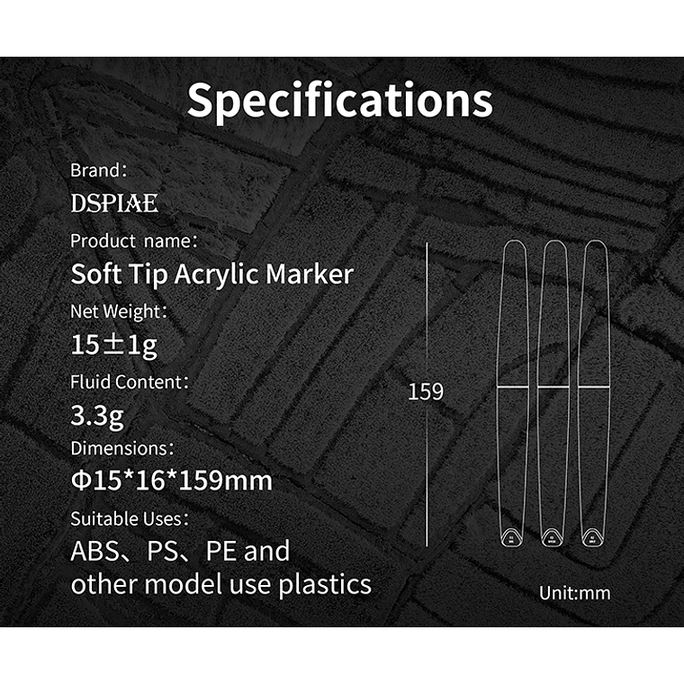 Preventa Dspiae - Marcadores acrílicos de punta suave 7