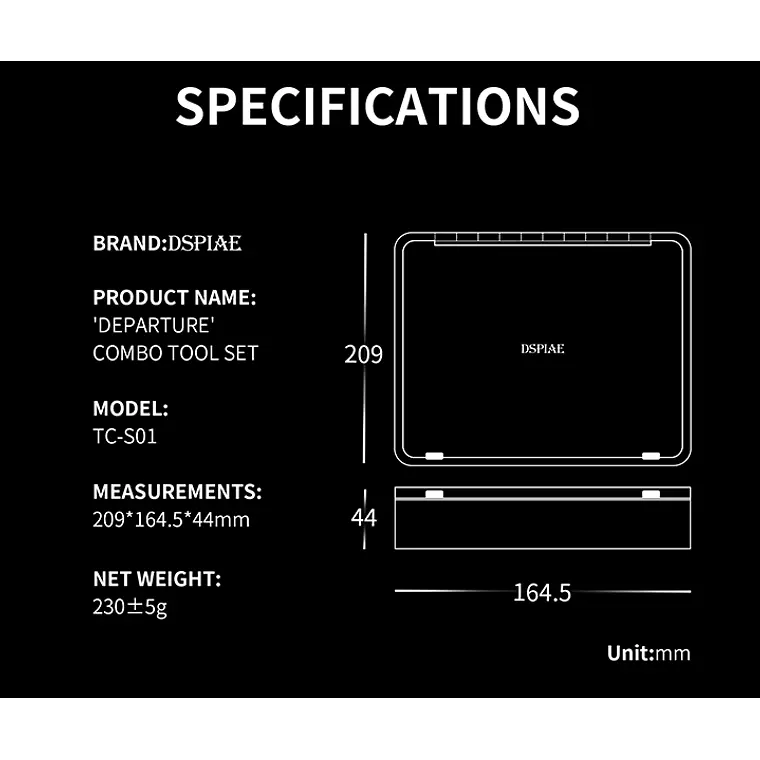 PREVENTA - Dspiae - (TC-S01) Kit completo de herramientas para modelismo 