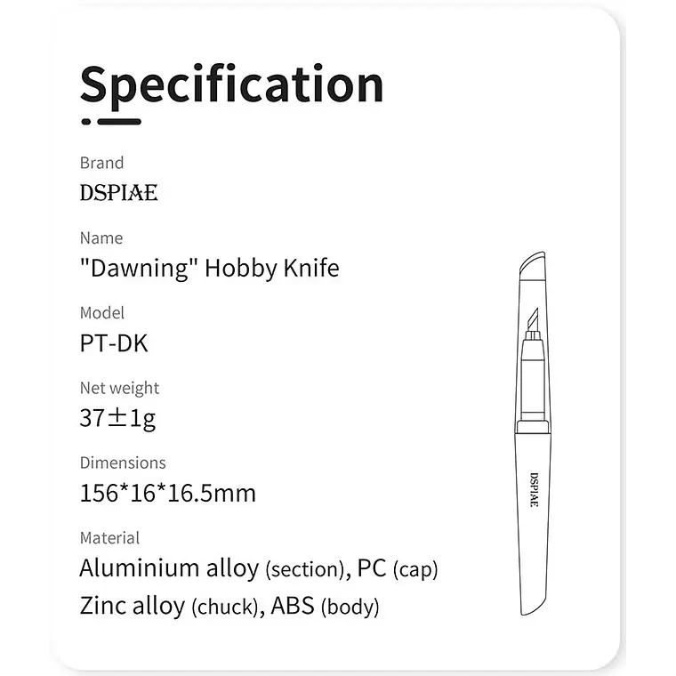 PREVENTA - Dspiae - (PT-DK) Cuchilla de modelismo (Hobby Knife) 6
