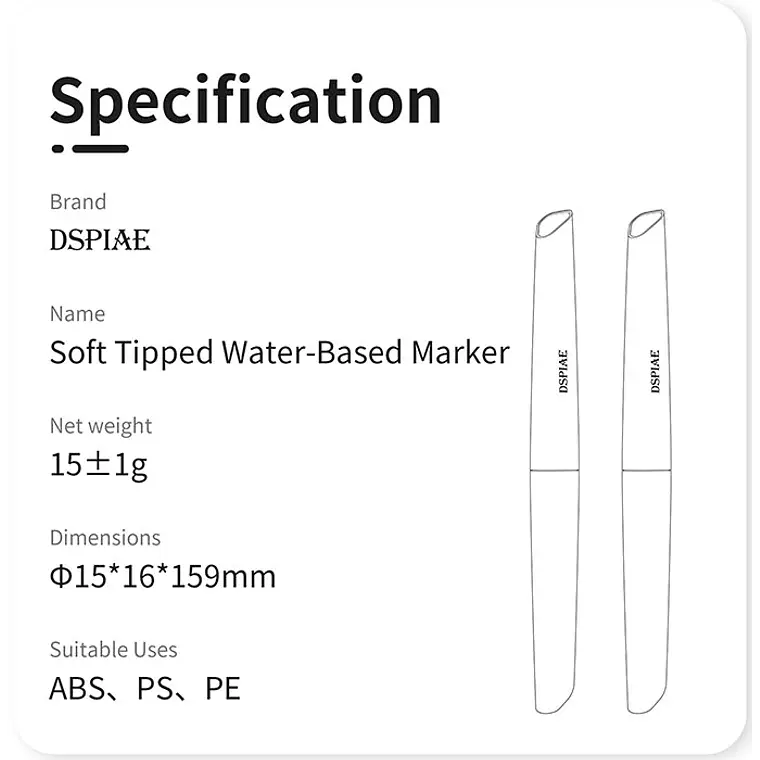 PREVENTA - Dspiae - Marcadores acrílicos de punta suave dorados 4