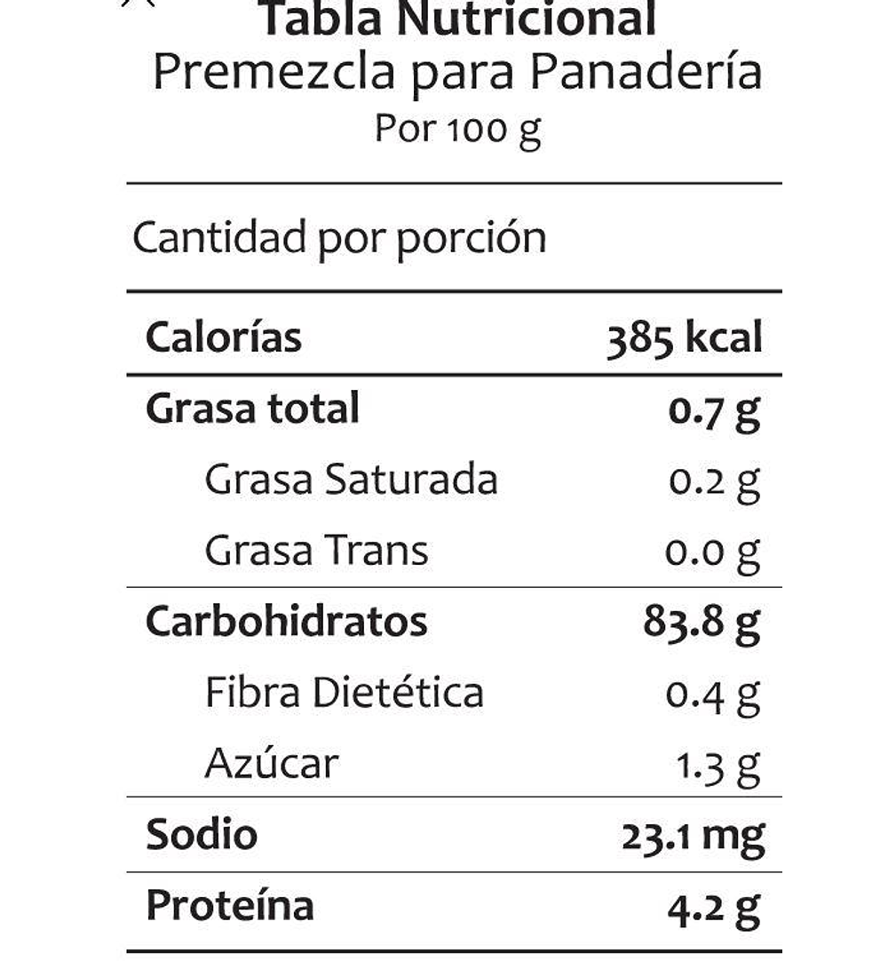 Harina Premezcla Panaderia