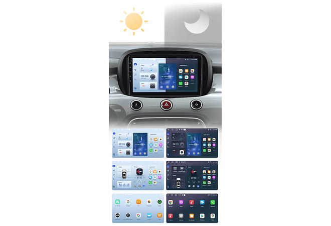 RD002 Android Fiat 500X 2014-2020 1GB a 8GB RAM e 16GB a 128GB ROM com ou sem Carplay