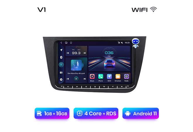 RD004 Android Seat Leon 2 MK2 2005-2011 1GB a 8GB RAM e 16GB a 128GB ROM com ou sem Carplay