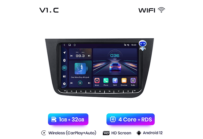 RD004 Android Seat Leon 2 MK2 2005-2011 1GB a 8GB RAM e 16GB a 128GB ROM com ou sem Carplay