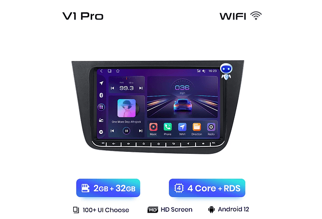 RD004 Android Seat Leon 2 MK2 2005-2011 1GB a 8GB RAM e 16GB a 128GB ROM com ou sem Carplay