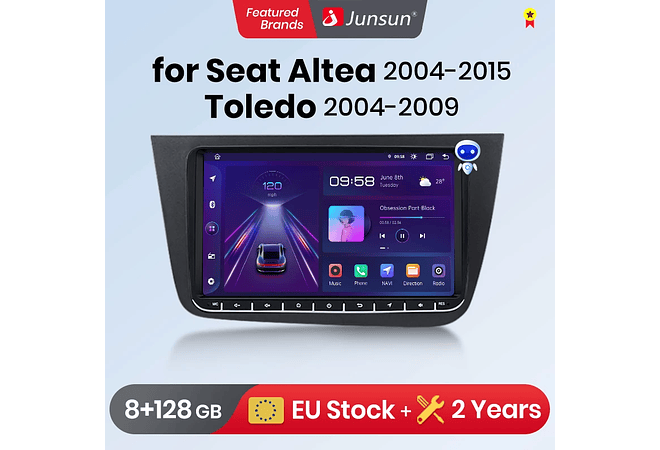 RD004 Android Seat Leon 2 MK2 2005-2011 1GB a 8GB RAM e 16GB a 128GB ROM com ou sem Carplay