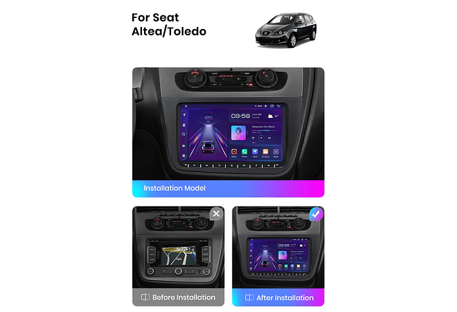 RD004 Android Seat Leon 2 MK2 2005-2011 1GB a 8GB RAM e 16GB a 128GB ROM com ou sem Carplay