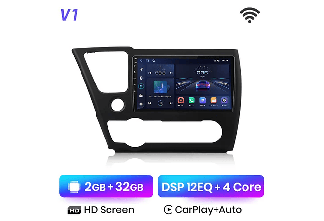 RD005 Android Honda civic 9 2013-2016 1GB a 8GB RAM e 16GB a 128GB ROM com ou sem Carplay