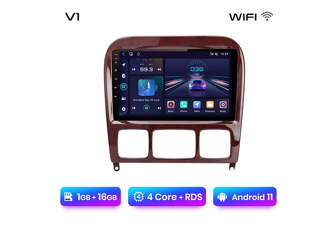 RD006 Android Mercedes s-class w220 1998-2005 1GB a 8GB RAM e 16GB a 128GB ROM com ou sem Carplay
