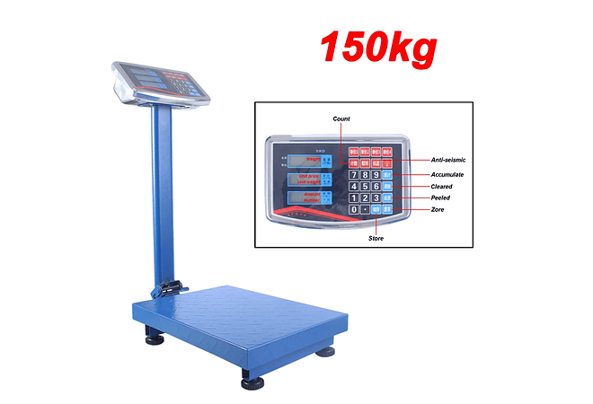 IMP0205 Balança Eletrônica Escala Plataforma Pesada, Display Digital, 30kg, 150kg, 220V