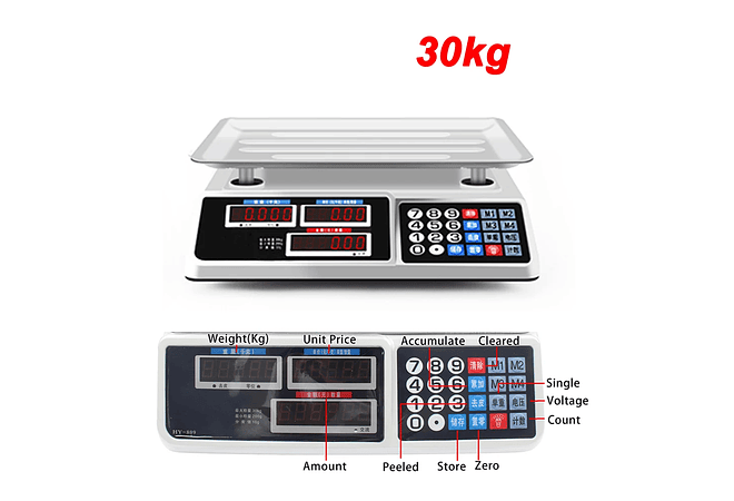 IMP0205 Balança Eletrônica Escala Plataforma Pesada, Display Digital, 30kg, 150kg, 220V
