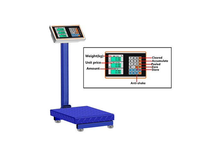 IMP0205 Balança Eletrônica Escala Plataforma Pesada, Display Digital, 30kg, 150kg, 220V