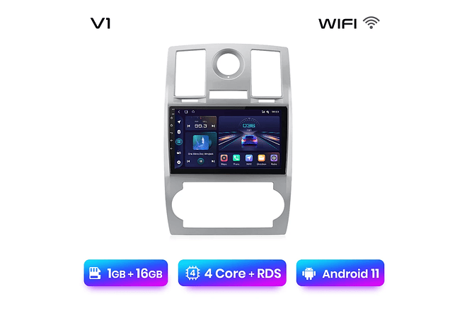 RD007 Android Chrysler 300C Aspen 2004-2008 1GB a 8GB RAM e 16GB a 128GB ROM com ou sem Carplay