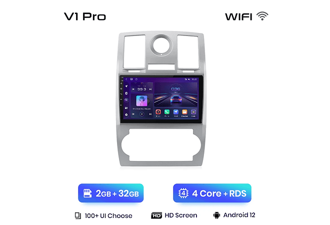 RD007 Android Chrysler 300C Aspen 2004-2008 1GB a 8GB RAM e 16GB a 128GB ROM com ou sem Carplay