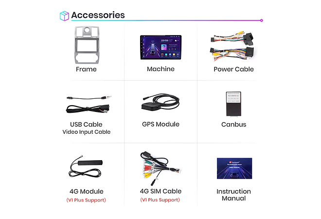 RD007 Android Chrysler 300C Aspen 2004-2008 1GB a 8GB RAM e 16GB a 128GB ROM com ou sem Carplay